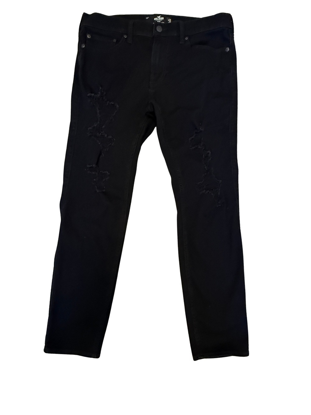 Hollister Black Distressed Super Skinny Jeans Mens Size 32x30